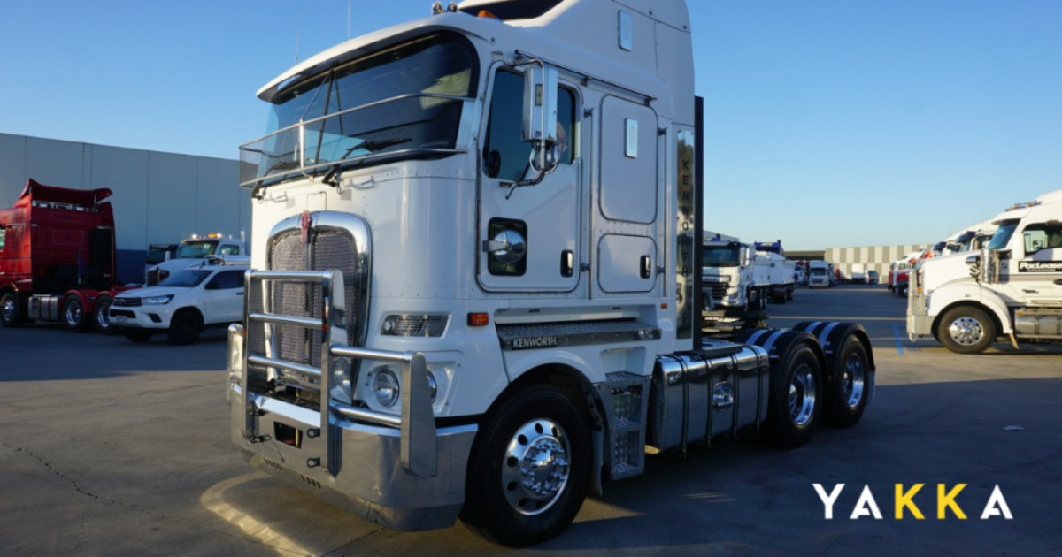 A Kenworth K200 prime mover on a highway in regional NSW