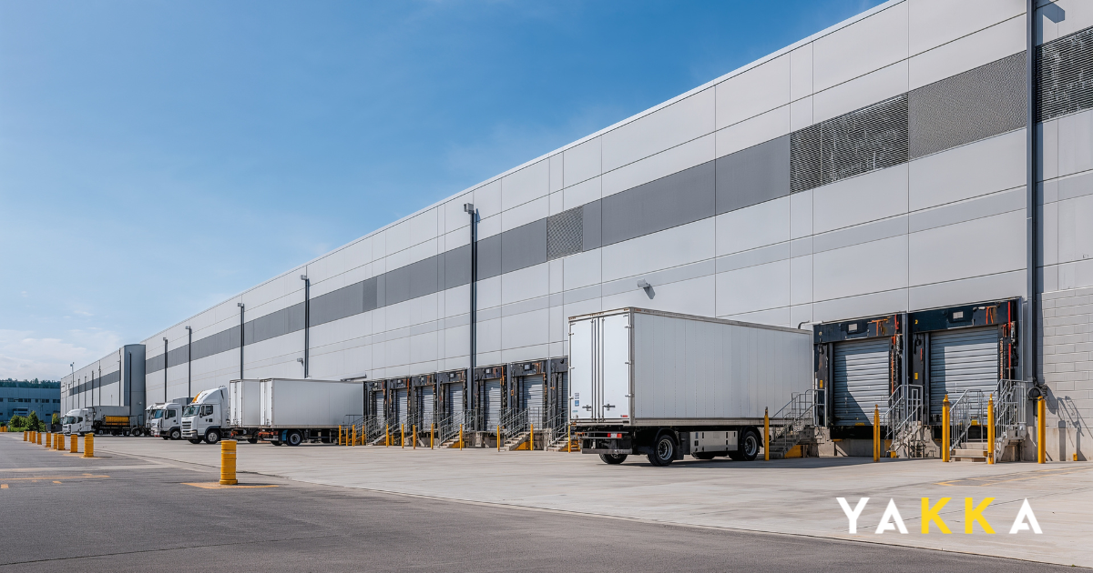 Two commercial trucks parked in a transport yard in metropolitan NSW